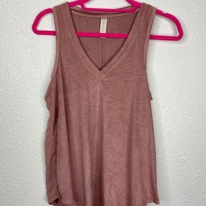 Faux suede tank